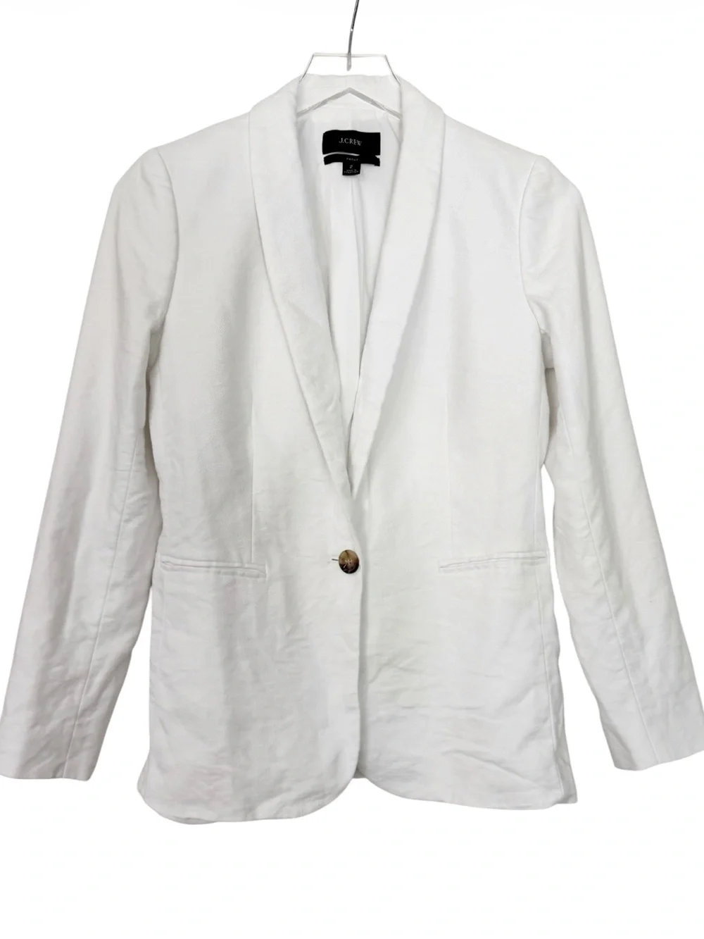 J. Crew Parke Stretch Linen Blend Blazer in White Size 2